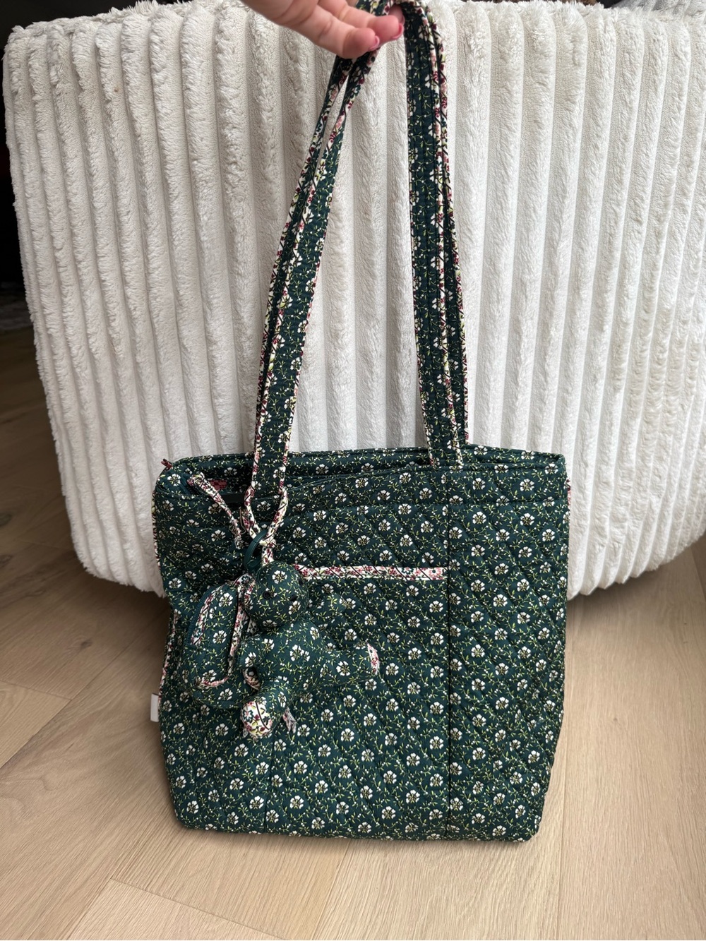 Vera Bradley Mistletoe Lattice tote with charms